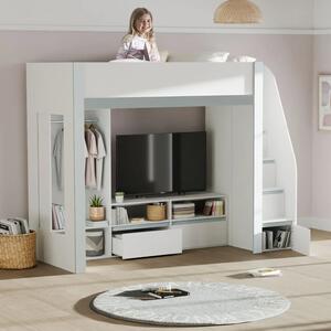 Glenside Wooden Single Highsleeper Bunk Bed - White