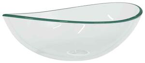 Tacoma Oval Countertop Basin Without Waste 545mm Wide 0TH - Clear Glass