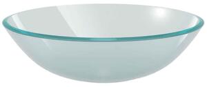 Tacoma Round Countertop Basin Without Waste 420mm Wide 0TH - Frosted Glass