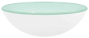 Tacoma Round Countertop Basin Without Waste 420mm Wide 0TH - White Glass