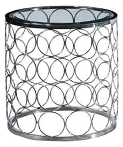 Balzac Clear Glass End Table With Stainless Steel Base