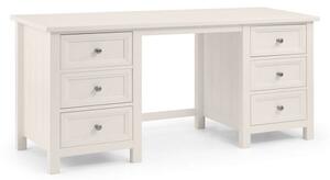 Madge Wooden Dressing Table In White With 6 Drawers