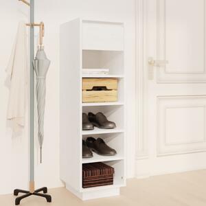 Shoe Cabinet White 30x34x105 cm Solid Wood Pine