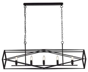 Chassis Wall Hung 5 Pendant Light In Matt Black