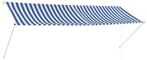 Retractable Awning 350x150 cm Blue and White