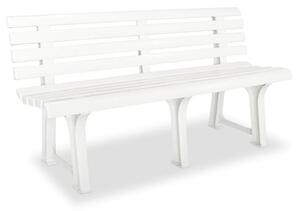 Derik Outdoor Plastic Seating Bench In White