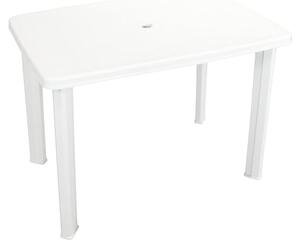 Derik Outdoor Rectangular Plastic Dining Table In White