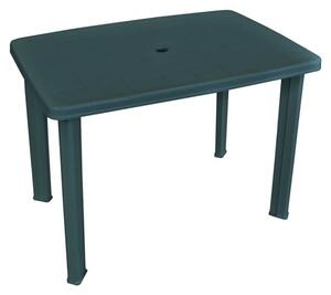 Derik Outdoor Rectangular Plastic Dining Table In Green