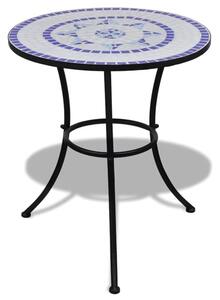 Barkla Mosaic Bistro Table In Blue And White