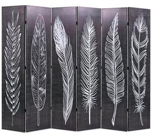 Femi Feathers 228cm x 170cm Room Divider In Black And White