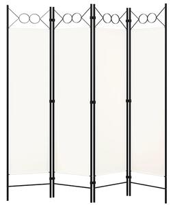 Hecate Fabric 4 Panel 160cm x 180cm Room Divider In Cream White