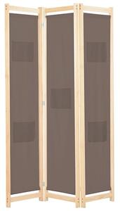 Gavyn Fabric 3 Panels 120cm x 170cm Room Divider In Brown