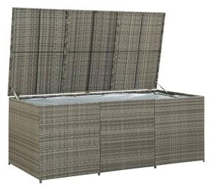 Ijaya 180cm Poly Rattan Garden Storage Box In Grey