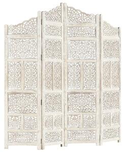 Fabre Mango Wood 4 Panels 160cm x 165cm Room Divider In White