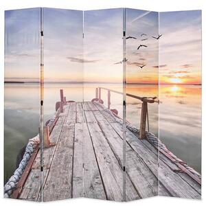 Genet Wooden Folding 200cm x 170cm Room Divider In Lake