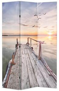 Genet Wooden Folding 120cm x 170cm Room Divider In Lake