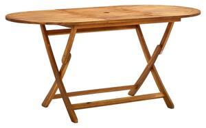 Libni Oval Folding Wooden Garden Dining Table In Natural