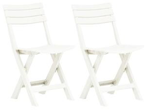 Derik Outdoor White Plastic Garden Chairs In Pair
