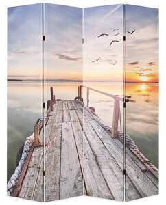 Genet Wooden Folding 160cm x 170cm Room Divider In Lake