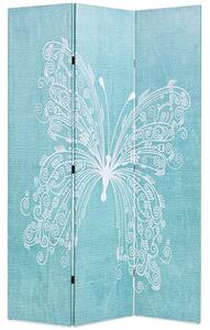 Hessa Folding 120cm x 170cm Room Divider In Butterfly Blue