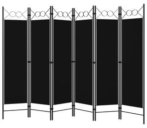 Hecate Fabric 6 Panels 240cm x 180cm Room Divider In Black