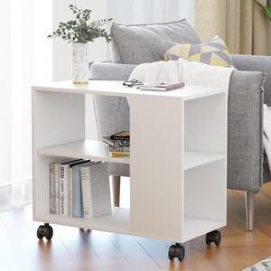 Gittel Wooden Side Table With Castors In White