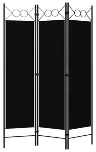 Hecate Fabric 3 Panels 120cm x 180cm Room Divider In Black