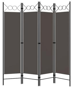 Hecate Fabric 4 Panels 160cm x 180cm Room Divider In Anthracite