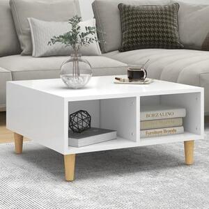 Riye Wooden Coffee Table With 2 Shelves In White