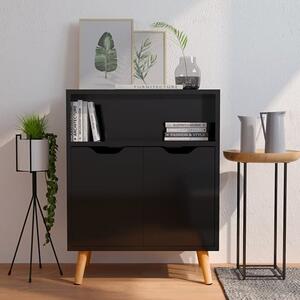 Lexie High Gloss Sideboard With 2 Doors 1 Shelf In Black