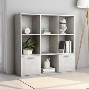 Kasen Wooden Bookcase With 2 Doors In Concrete Effect