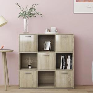 Celsa Wooden Bookcase With 5 Doors 4 Shelves In Sonoma Oak