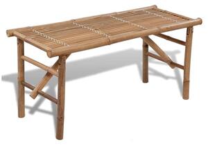 Aahna Wooden Folding Garden Bamboo Bench In Natural
