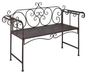 Piper Steel Garden Seating Bench In Antique Brown