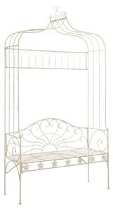 Piper 122cm Wrought Iron Garden Seating Bench In Antique White