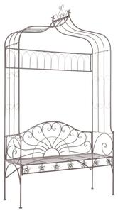 Piper 122cm Wrought Iron Garden Seating Bench In Antique Brown