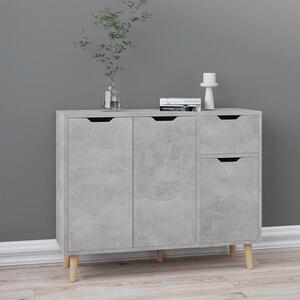 Nedra Wooden Sideboard With 3 Doors 1 Drawer In Concrete Effect