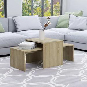 Wilde Wooden Set Of 2 Coffee Tables In Sonoma Oak