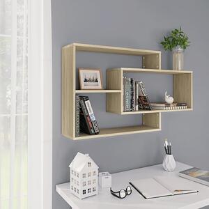 Visola Wooden Rectangular Wall Shelves In Sonoma Oak