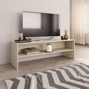 Orya Wooden TV Stand With Undershelf In Sonoma Oak