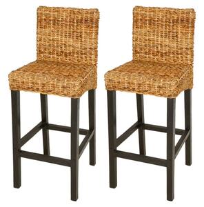 Anais Outdoor Dark Brown Wooden Bar Chairs In A Pair