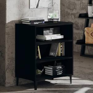 Pilvi Wooden Bookcase With 3 Shelves In Black