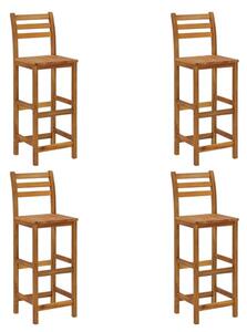Annalee Set Of 4 Wooden Bar Chairs In Brown