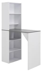 Winnie Wooden Bar Table With Cabinet In Grey And White