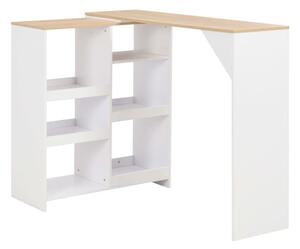 Winnie Wooden Bar Table With Moveable Shelf In Oak And White