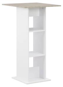 Sasha Square Wooden Bar Table In Concrete And White