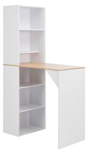 Winnie Wooden Bar Table With Cabinet In Oak And White