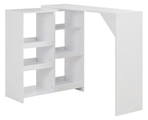 Winnie Wooden Bar Table With Moveable Shelf In White