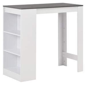 Winnie Wooden Bar Table With Shelf In Grey And White
