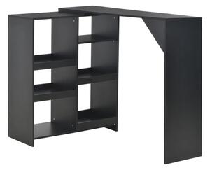 Winnie Wooden Bar Table With Moveable Shelf In Black
